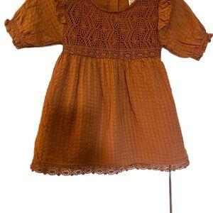 Little Lass Boho Cottagcore Embroidered Lace Ruffles Dress